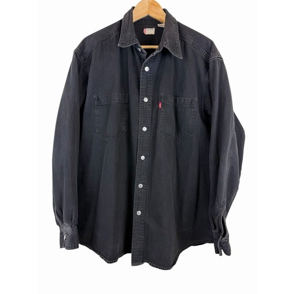 Levi's Other - Levi's 501 Black Button Shirt Men's Size L Y2K 90s‎ Retro Red Tab